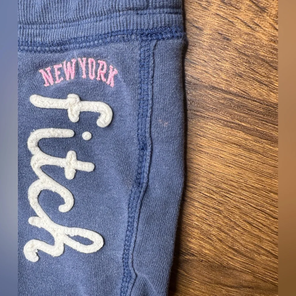 Y2K Abercrombie Kids Blue Sweat Shorts New York Fitch Logo Girls Size Small